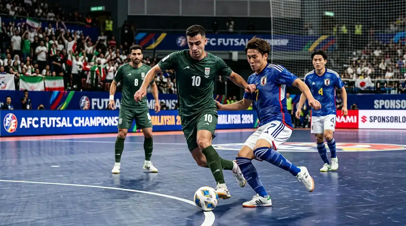 Игрови момент от мач Иран-Япония в AFC Futsal Asian Cup