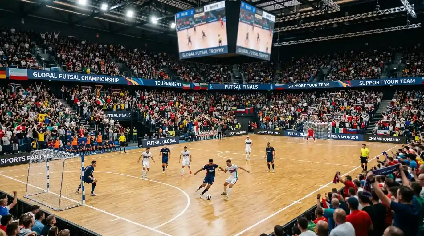 Арена на FIFA Futsal World Cup със зрители и осветен терен