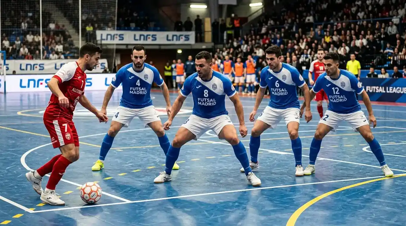 Футзал отбор в компактна 1-3 защитна формация срещу атака