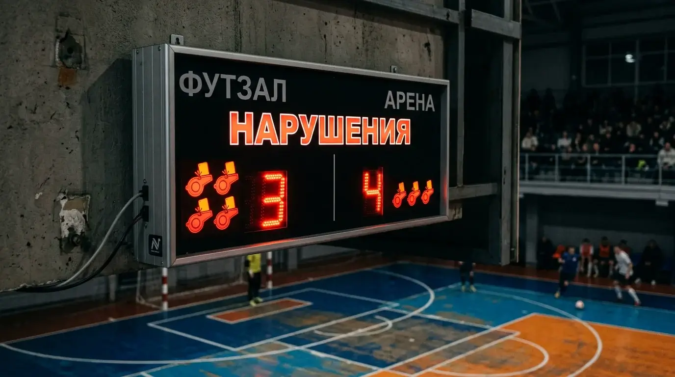 Електронно табло отчита натрупаните фалове в футзал мач